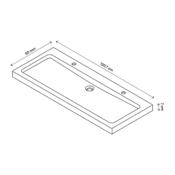 Plan vasque noir en résine l.120 cm, Cooke & Lewis Harmon