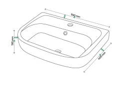 Plan vasque noir en résine l.60 cm GoodHome Mila