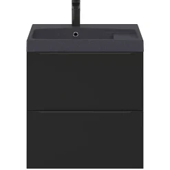 Plan vasque noir en résine l.60 cm GoodHome Mila