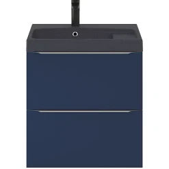 Plan vasque noir en résine l.60 cm GoodHome Mila