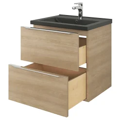 Plan vasque noir GoodHome Nira 60 cm