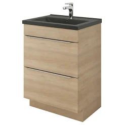 Plan vasque noir GoodHome Nira 60 cm