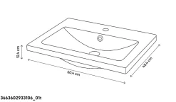 Plan vasque noir GoodHome Nira 60 cm