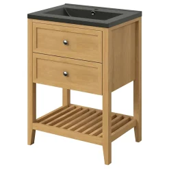 Plan vasque noir GoodHome Nira 60 cm