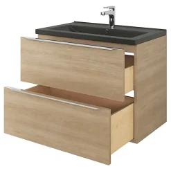 Plan vasque noir GoodHome Nira 80 cm
