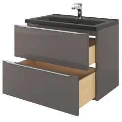 Plan vasque noir GoodHome Nira 80 cm