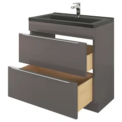 Plan vasque noir GoodHome Nira 80 cm