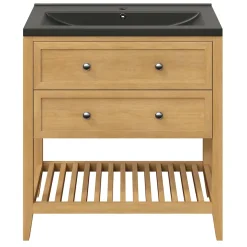 Plan vasque noir GoodHome Nira 80 cm