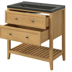 Plan vasque noir GoodHome Nira 80 cm