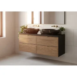 Plan vasque noir SAVIA 120 cm Plateau de 120 cm pour meuble sous vasque