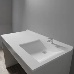 Plan vasque RESIPLAN - 124 cm avec vasque déportée à droite