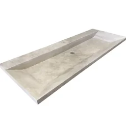 Plan vasque simple beige en travertin Provence - 120 x 45 x 10 cm - C-NEGOCE