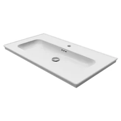 Plan vasque simple blanc en céramique l.80 cm, GoodHome Endell