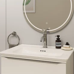 Plan vasque simple blanc en céramique l.60 cm, GoodHome Endell