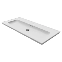 Plan vasque simple blanc en céramique l.100 cm, GoodHome Endell