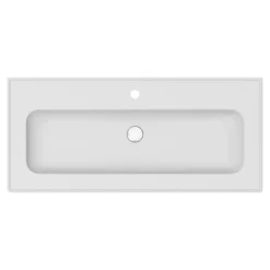 Plan vasque simple blanc en céramique l.100 cm, GoodHome Endell