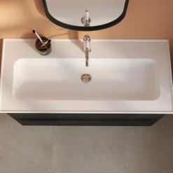 Plan vasque simple blanc en céramique l.100 cm, GoodHome Endell