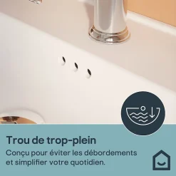 Plan vasque simple blanc en céramique l.100 cm, GoodHome Endell