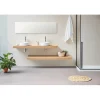 Plan vasque suspendu ZERO pour salle de bain design chêne 45 x 100 cm