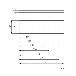 Plan vasque suspendu ZERO pour salle de bain design chêne 52 x 100 cm