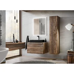 Plan vasque VANTA chene foncé 80 cm Tablette de salle de bain