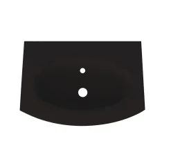 Plan vasque verre noir mat Vague 69 cm