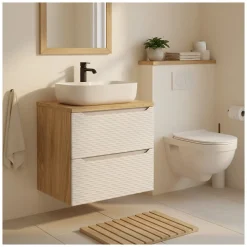 Plan vasque YOKA Finition chene clair, 70 cm