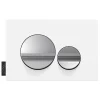 Plaque de commande JACOB DELAFON, double touches rondes Chrome brillant/Blanc mat