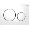 Plaque de commande WC GEBERIT Sigma20 double touche: blanc, chromé brillant