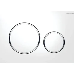 Plaque de commande WC GEBERIT Sigma20 double touche: blanc, chromé brillant