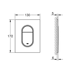 Plaque de commande WC GROHE Arena Cosmopolitan S Blanc alpin