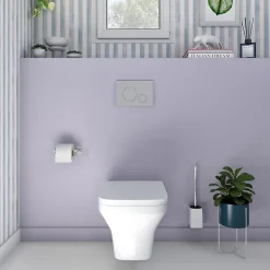 Plaque de déclenchement WC double touche chrome mat GoodHome