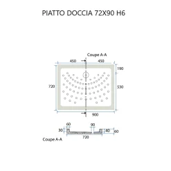 Plateau De Douche 72X90 H6cm En Céramique Blanche Antidérapante - Malte