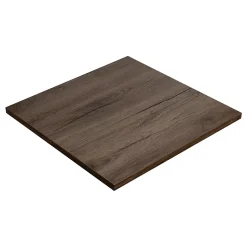 Plateau laminé chêne chocolat 68 x 68 cm pour bureau, table, table basse