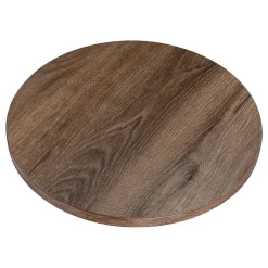 Plateau laminé chêne chocolat rond, diamètre 50 cm, pour bureau, table, table basse