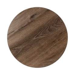 Plateau laminé chêne chocolat rond, diamètre 50 cm, pour bureau, table, table basse