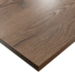 Plateau laminé chêne chocolat 90 x 90 cm pour bureau, table, table basse