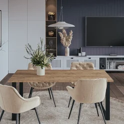 Plateau laminé chêne craft 160 x 80 cm pour bureau, table, table basse