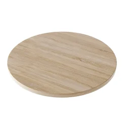 Plateau laminé chêne sonoma rond, diamètre 90 cm, pour bureau, table, table basse