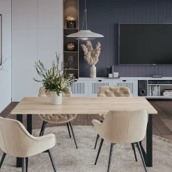 Plateau laminé chêne sonoma 120 x 60 cm pour bureau, table, table basse