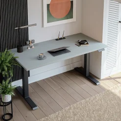 Plateau laminé gris 138 x 68 cm pour bureau, table, table basse