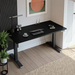 Plateau laminé noir 120 x 60 cm pour bureau, table, table basse