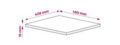 Plateau pour armoire de salle de bain, couleur: Chêne Craft, dimensions: 40 x 45 x 1,6 cm