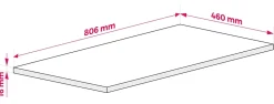 Plateau pour armoire de salle de bain, couleur: Chêne Craft, dimensions: 80 x 45 x 1,6 cm