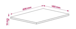 Plateau pour armoire de salle de bain, couleur: Blanc, dimensions: 60 x 45 x 1,6 cm