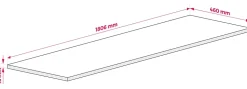 Plateau pour armoire de salle de bain, couleur: Chêne Craft, dimensions: 180 x 45 x 1,6 cm