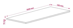 Plateau pour armoire de salle de bain, couleur: Chêne Clair, dimensions: 100 x 45 x 1,6 cm