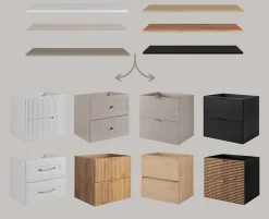 Plateau pour armoire de salle de bain, couleur: Chêne Clair, dimensions: 100 x 45 x 1,6 cm