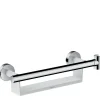 Poignée d'appui avec tablette et support de douchette, blanc et chrome, Hansgrohe Comfort Unica