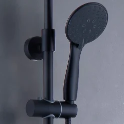 Poignée de douche Maneral 1 position ronde finition NOIR mat en ABS Kibath